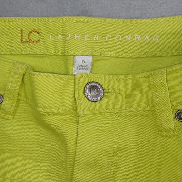 Lauren Conrad Cutoff Denim Jean Shorts Women Sz 10 Lime 3" Mid Rise Distressed - Picture 5 of 11